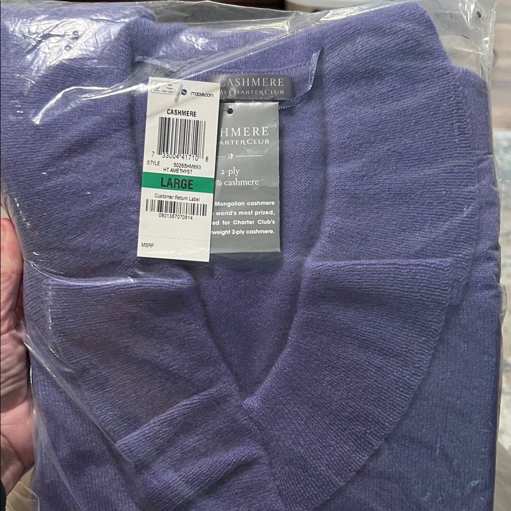Charter Club Cashmere Sweater Purple